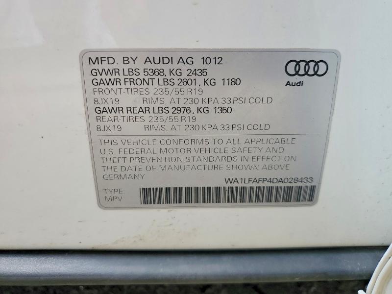Aukcja sprzedaży 2013 Audi Q5, vin: WA1LFAFP4DA028433, numer aukcji: 62338086
