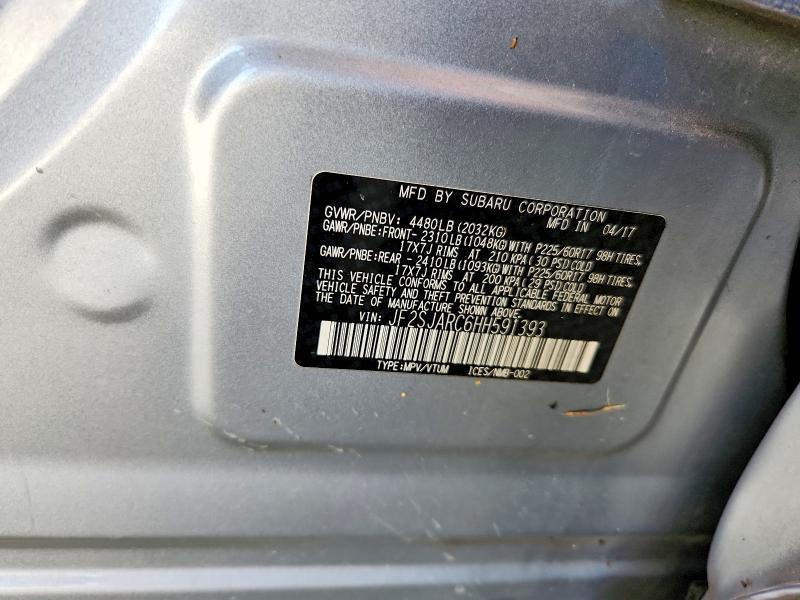 Aukcja sprzedaży 2017 Subaru Forester, vin: JF2SJARC6HH591393, numer aukcji: 61898086