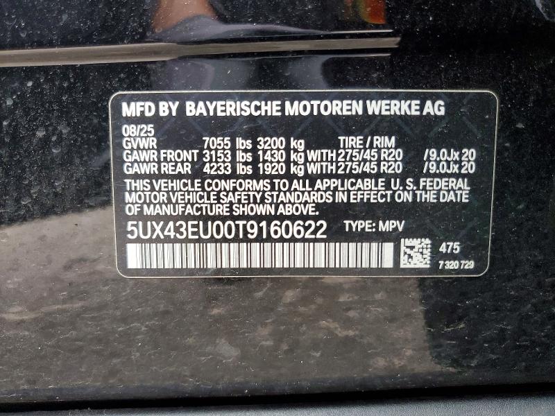 Продажа на аукционе авто 2026 Bmw X5, vin: 5UX43EU00T9160622, номер лота: 60595046