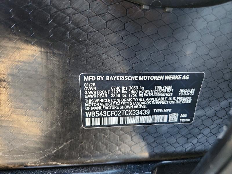 Продаж на аукціоні авто 2026 Bmw Ix, vin: WB543CF02TCX33439, номер лоту: 60889626