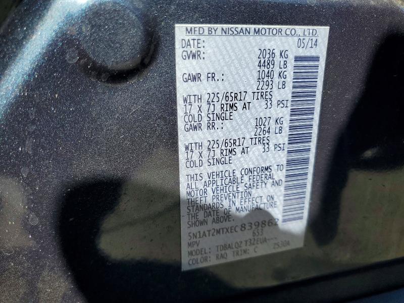 Aukcja sprzedaży 2014 Nissan Rogue, vin: 5N1AT2MTXEC839862, numer aukcji: 60532566