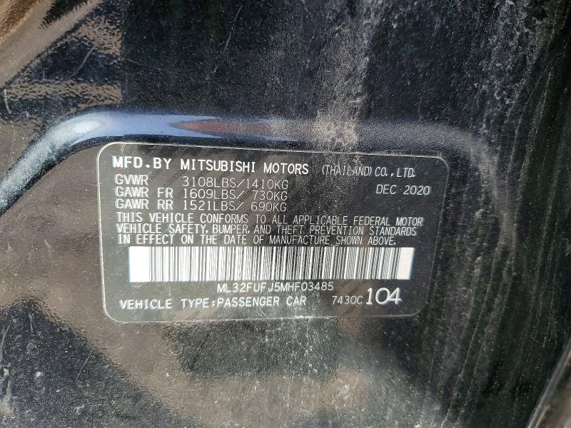Продажа на аукционе авто 2021 Mitsubishi Mirage, vin: ML32FUFJ5MHF03485, номер лота: 59317616