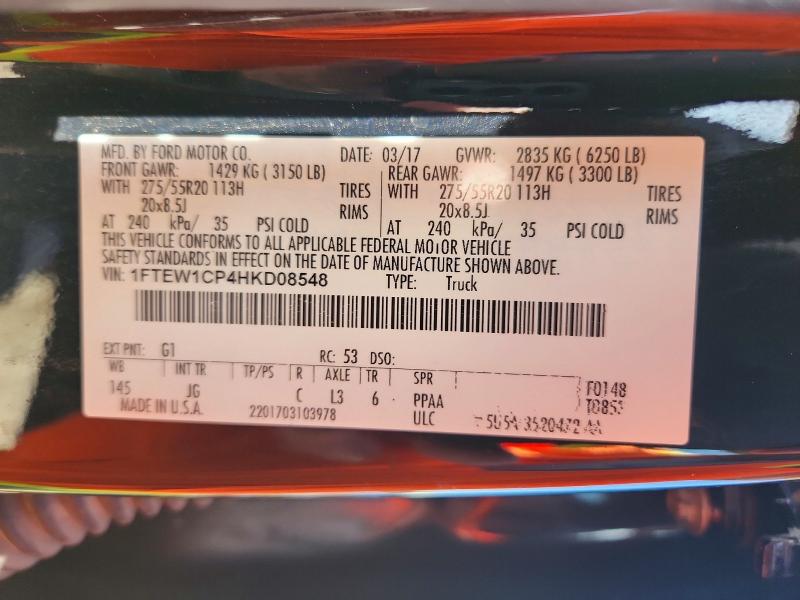 Aukcja sprzedaży 2017 Ford F150, vin: 1FTEW1CP4HKD08548, numer aukcji: 61605026