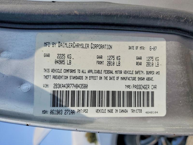 Aukcja sprzedaży 2007 Dodge Charger, vin: 2B3KA43R77H843580, numer aukcji: 59393296