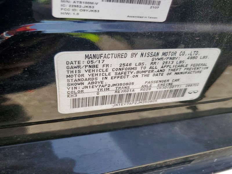Продаж на аукціоні авто 2018 Infiniti Q50, vin: JN1EV7AP2JM350805, номер лоту: 61489046