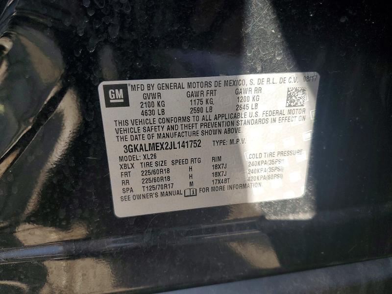 2018 Gmc Terrain მანქანა იყიდება აუქციონზე, vin: 3GKALMEX2JL141752, აუქციონის ნომერი: 41633926