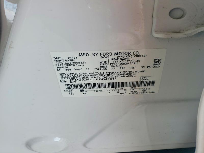 Продажа на аукционе авто 2014 Ford Edge, vin: 2FMDK3KC1EBB40614, номер лота: 61406566