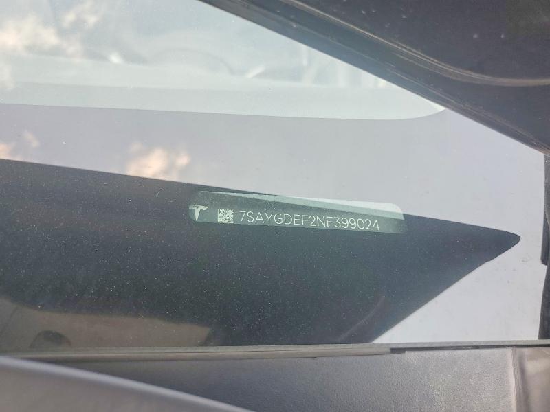 59854466 :رقم المزاد ، 7SAYGDEF2NF399024 vin ، 2022 Tesla Model Y مزاد بيع