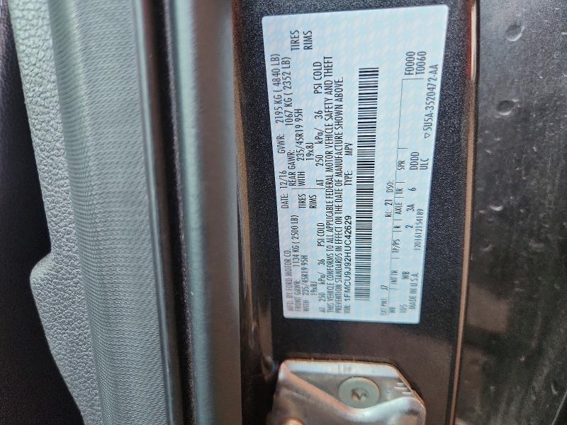 Auction sale of the 2017 Ford Escape, vin: 1FMCU9J92HUC42629, lot number: 62982876