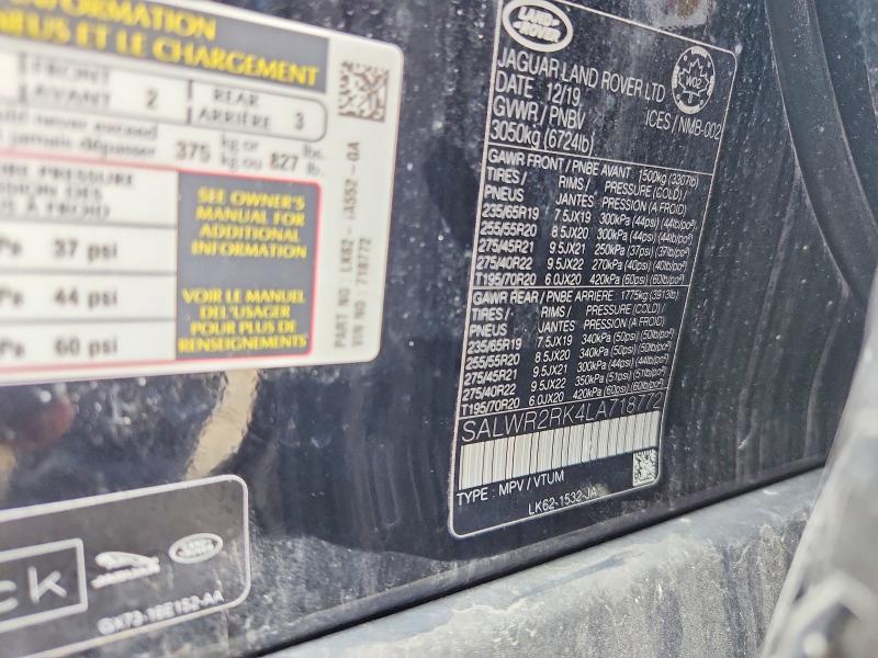 Продаж на аукціоні авто 2020 Land Rover Range Rover Sport, vin: SALWR2RK4LA718772, номер лоту: 60132306