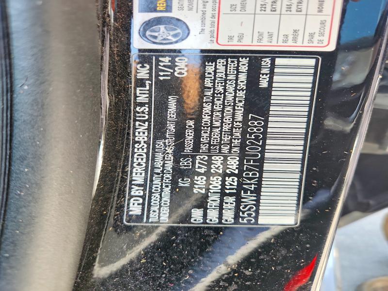 Продажа на аукционе авто 2015 Mercedes-benz C, vin: 55SWF4KB7FU025887, номер лота: 62852056