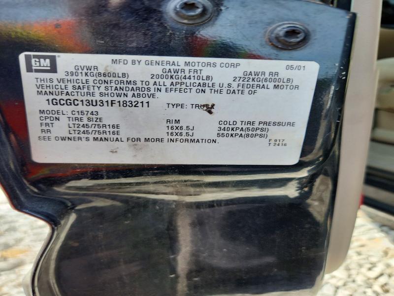 Продаж на аукціоні авто 2001 Chevrolet Silverado, vin: 1GCGC13U31F183211, номер лоту: 61732246
