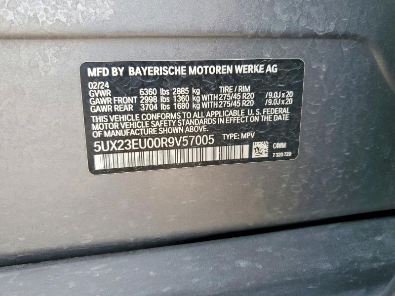 2024 Bmw X5 მანქანა იყიდება აუქციონზე, vin: 5UX23EU00R9V57005, აუქციონის ნომერი: 63297896