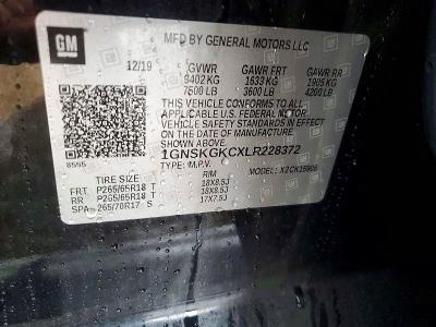 60393466 :رقم المزاد ، 1GNSKGKCXLR228372 vin ، 2020 Chevrolet Suburban مزاد بيع