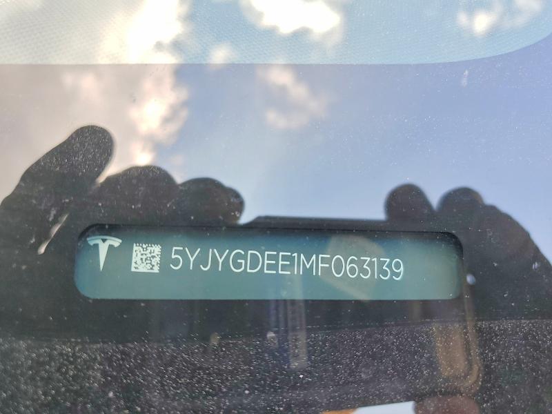Aukcja sprzedaży 2021 Tesla Model Y, vin: 5YJYGDEE1MF063139, numer aukcji: 58795826
