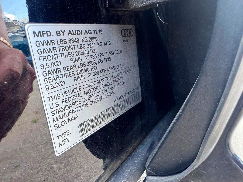 61204106 :رقم المزاد ، WA1LXAF73LD002707 vin ، 2020 Audi Q7 مزاد بيع