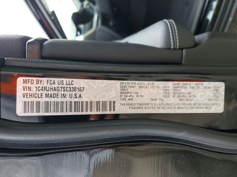 2025 Jeep Grand Cherokee მანქანა იყიდება აუქციონზე, vin: 1C4RJHAG7SC330167, აუქციონის ნომერი: 60613996