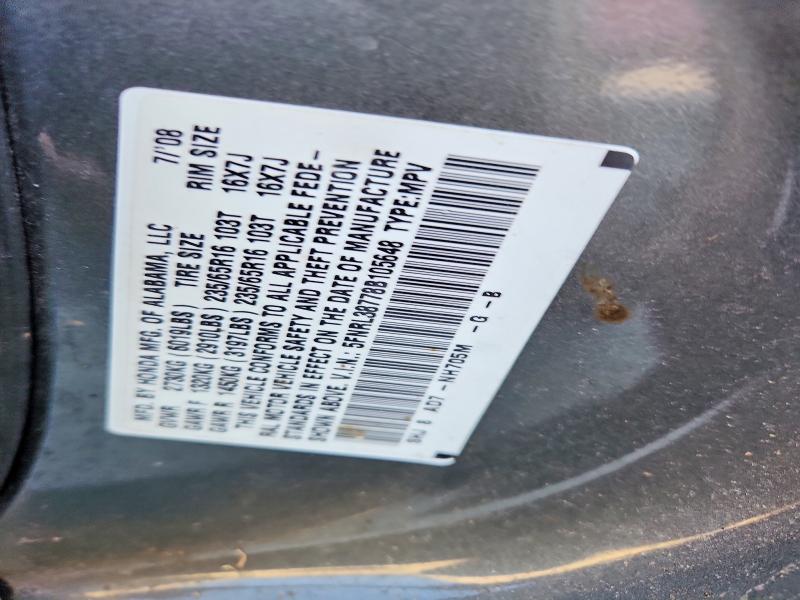 Aukcja sprzedaży 2008 Honda Odyssey, vin: 5FNRL38778B105648, numer aukcji: 61156886