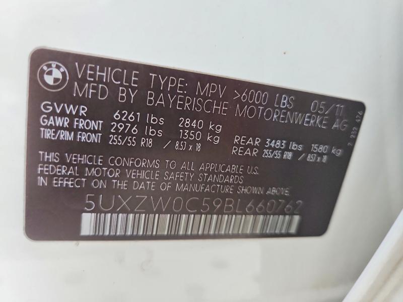 Продаж на аукціоні авто 2011 Bmw X5, vin: 5UXZW0C59BL660762, номер лоту: 62774316