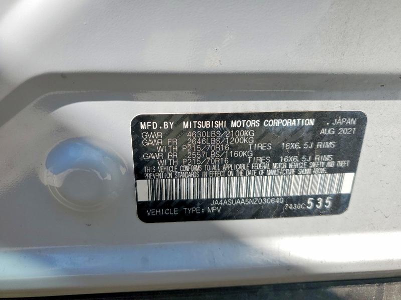 Aukcja sprzedaży 2022 Mitsubishi Eclipse Cross, vin: JA4ASUAA5NZ030640, numer aukcji: 62822266