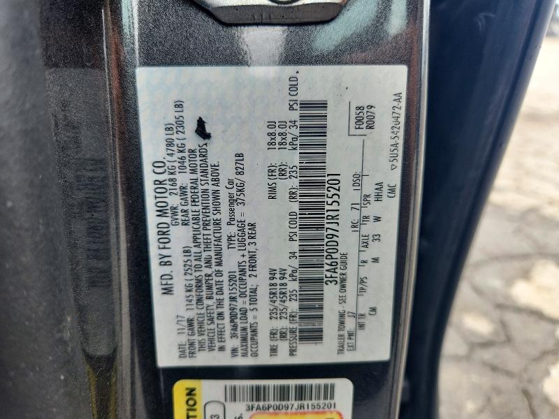 60620696 :رقم المزاد ، 3FA6P0D97JR155201 vin ، 2018 Ford Fusion مزاد بيع