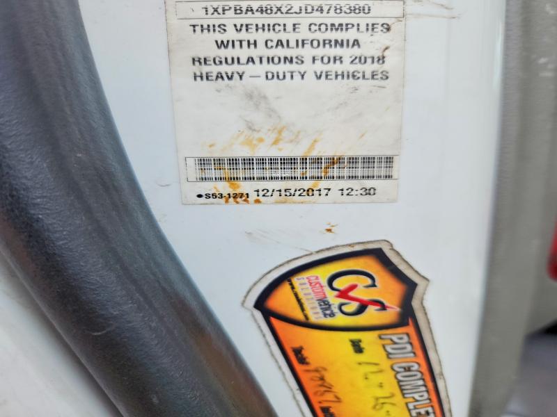 Продаж на аукціоні авто 2018 Peterbilt 579, vin: 1XPBA48X2JD478380, номер лоту: 61967866