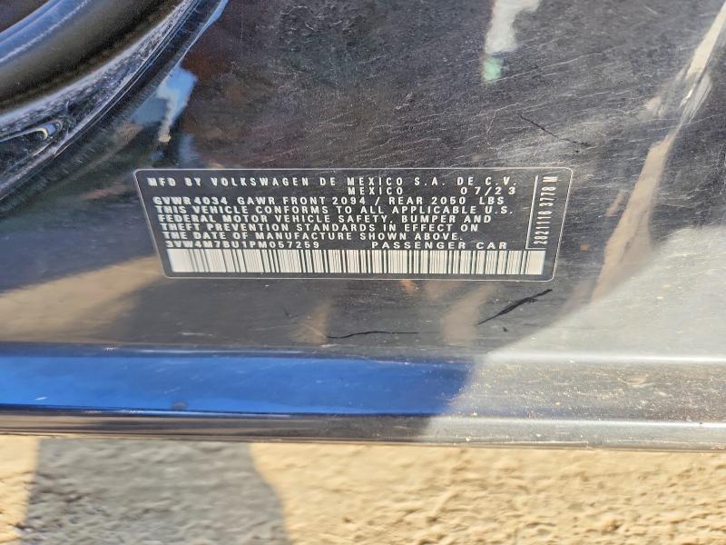 Aukcja sprzedaży 2023 Volkswagen Jetta, vin: 3VW4M7BU1PM057259, numer aukcji: 59356896