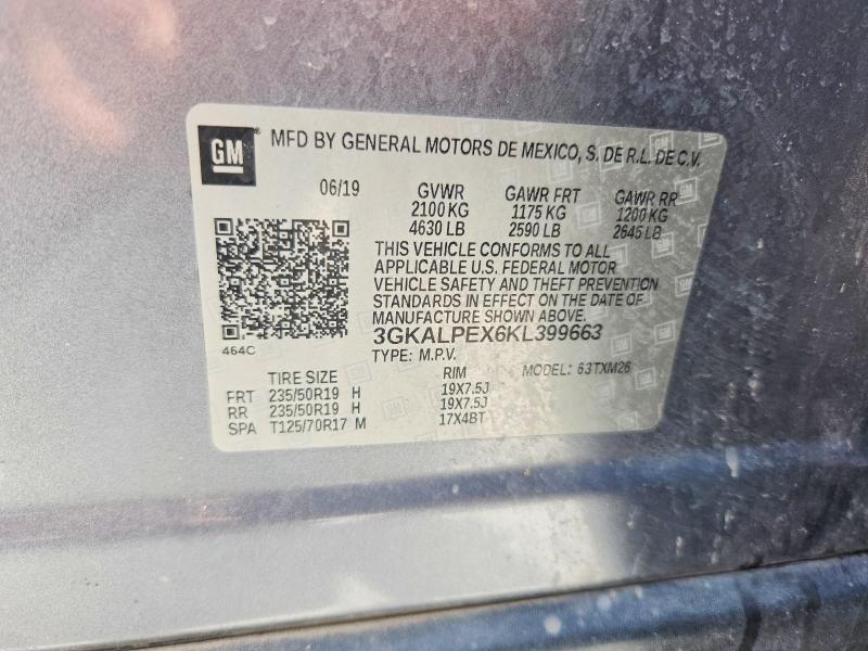 62422886 :رقم المزاد ، 3GKALPEX6KL399663 vin ، 2019 Gmc Terrain مزاد بيع
