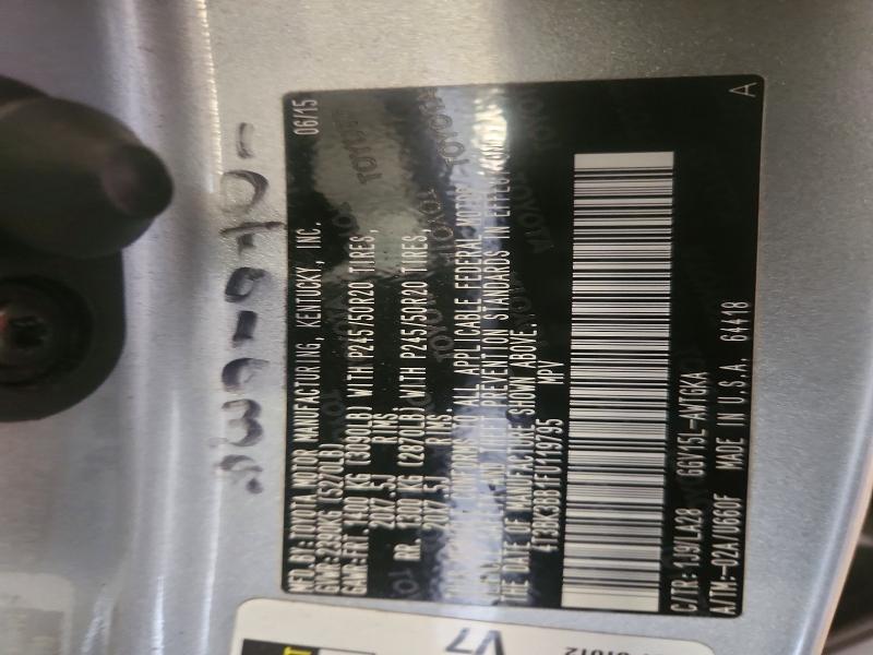 60670686 :رقم المزاد ، 4T3BK3BB1FU119795 vin ، 2015 Toyota Venza مزاد بيع