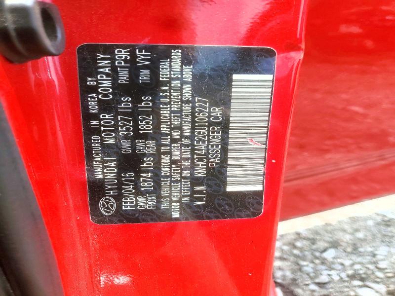 Auction sale of the 2016 Hyundai Accent, vin: KMHCT4AE2GU106227, lot number: 60785556