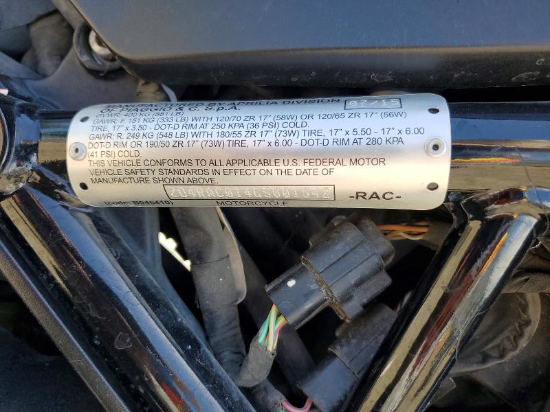 59720826 :رقم المزاد ، ZD4RAC014GS001542 vin ، 2016 Aprilia Shiver مزاد بيع