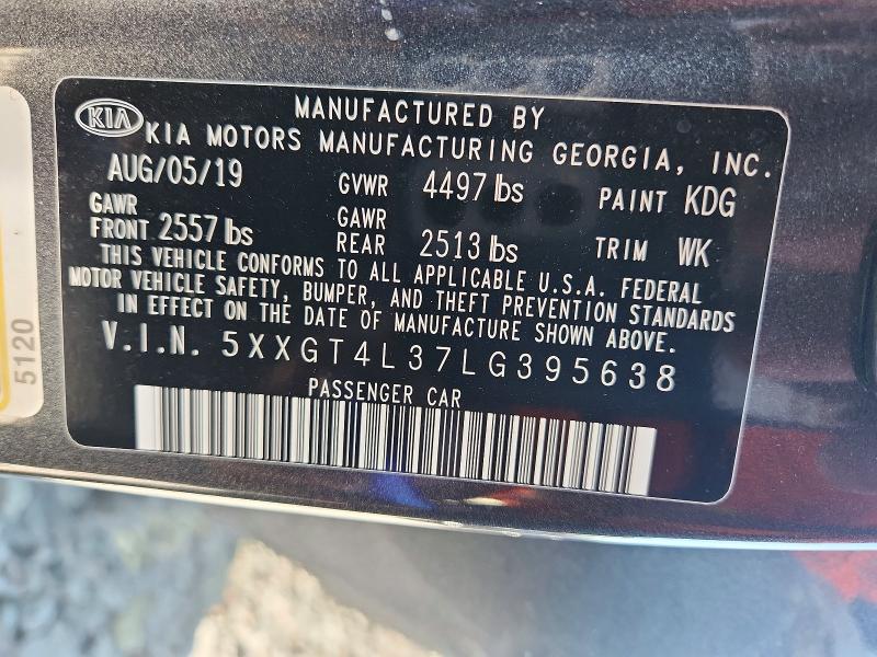 2020 Kia Optima Lx მანქანა იყიდება აუქციონზე, vin: 5XXGT4L37LG395638, აუქციონის ნომერი: 59097876