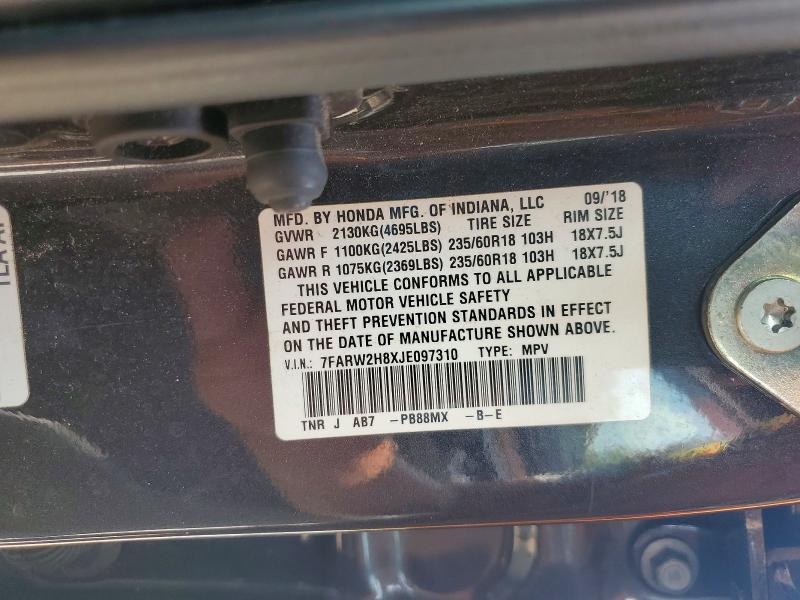 Aukcja sprzedaży 2018 Honda Cr-v, vin: 7FARW2H8XJE097310, numer aukcji: 63110166