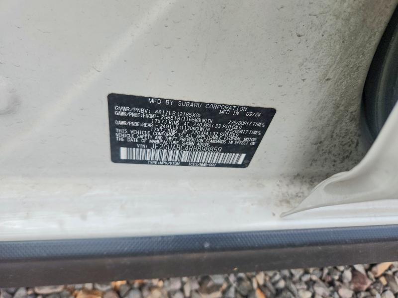 2024 Subaru Crosstrek მანქანა იყიდება აუქციონზე, vin: JF2GUABC4RH898859, აუქციონის ნომერი: 60647396