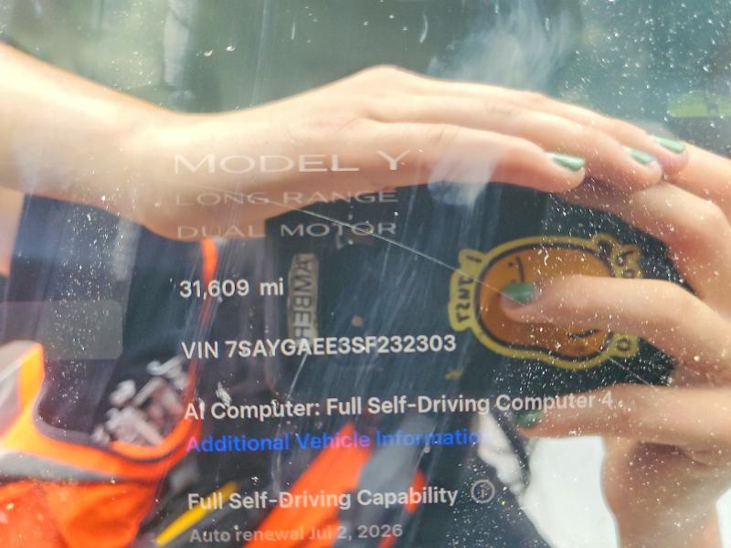 Aukcja sprzedaży 2025 Tesla Model Y, vin: 7SAYGAEE3SF232303, numer aukcji: 59258586