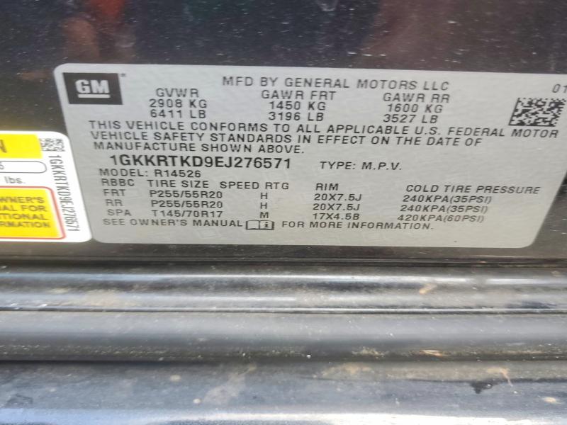 Aukcja sprzedaży 2014 Gmc Acadia, vin: 1GKKRTKD9EJ276571, numer aukcji: 61326356