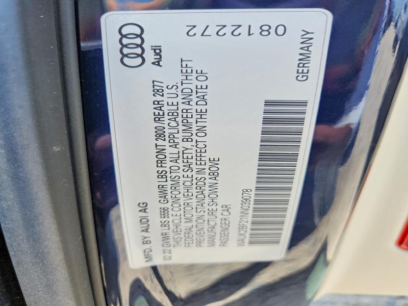 Aukcja sprzedaży 2022 Audi A6, vin: WAUK2BF21NN039078, numer aukcji: 62102476
