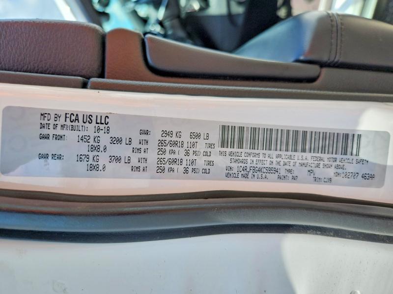 Aukcja sprzedaży 2019 Jeep Grand Cherokee, vin: 1C4RJFBG4KC595941, numer aukcji: 63171046