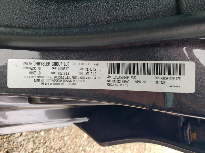 Aukcja sprzedaży 2015 Chrysler 200, vin: 1C3CCCEG6FN512387, numer aukcji: 61074146
