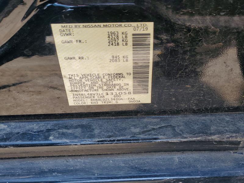 62350646 :رقم المزاد ، 1N4BL4BV3LC131058 vin ، 2020 Nissan Altima مزاد بيع