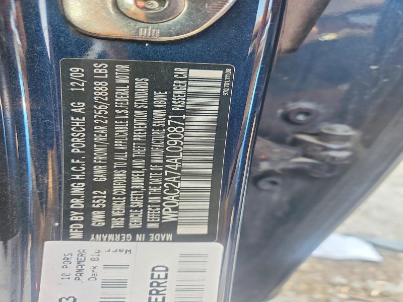 2010 Porsche Panamera მანქანა იყიდება აუქციონზე, vin: WP0AC2A74AL090871, აუქციონის ნომერი: 62464936