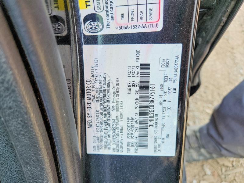 61411726 :رقم المزاد ، 3LNHL2GC0BR775161 vin ، 2011 Lincoln Mkz مزاد بيع