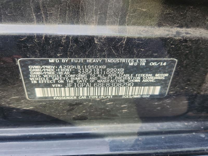 Aukcja sprzedaży 2014 Subaru Impreza, vin: JF1GPAL68E8308290, numer aukcji: 62474926