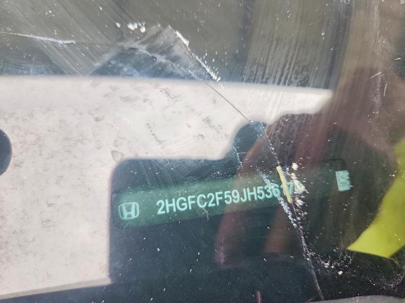 2018 Honda Civic მანქანა იყიდება აუქციონზე, vin: 2HGFC2F59JH536170, აუქციონის ნომერი: 60792946