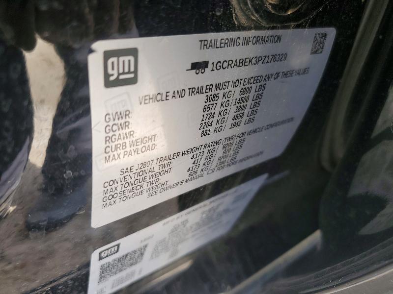 2023 Chevrolet Silverado მანქანა იყიდება აუქციონზე, vin: 1GCRABEK3PZ176329, აუქციონის ნომერი: 61033036