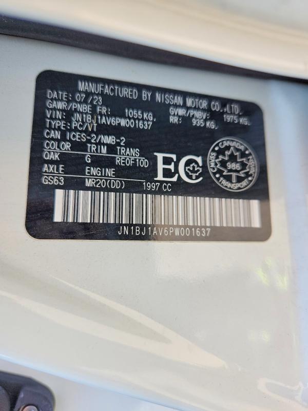 2023 Nissan Qashqai მანქანა იყიდება აუქციონზე, vin: JN1BJ1AV6PW001637, აუქციონის ნომერი: 60819126