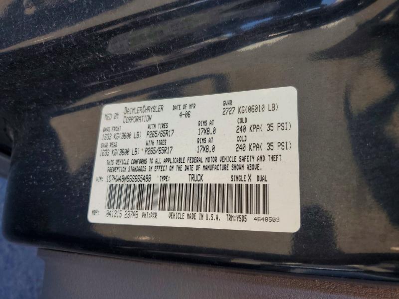 2006 Dodge Dakota მანქანა იყიდება აუქციონზე, vin: 1D7HW48N96S665488, აუქციონის ნომერი: 60124416