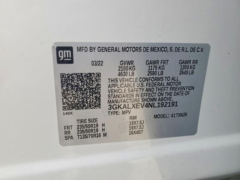 2022 Gmc Terrain მანქანა იყიდება აუქციონზე, vin: 3GKALXEV4NL192191, აუქციონის ნომერი: 60220436