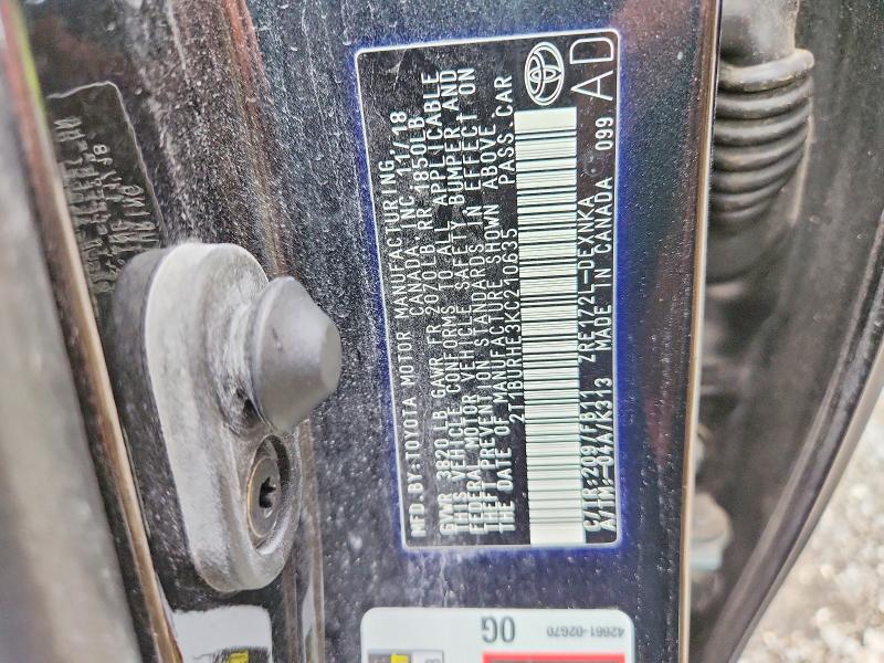Aukcja sprzedaży 2019 Toyota Corolla, vin: 2T1BURHE3KC210635, numer aukcji: 62874656