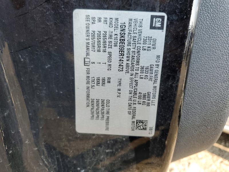 59988556 :رقم المزاد ، 1GNSKBE09ER141473 vin ، 2014 Chevrolet Tahoe مزاد بيع